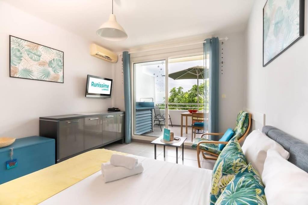 Flamboyant - Studio 2 Personnes Avec Lit De Qualite Hoteliere Separable Pour Couple Ou Amis Avec Tres Belle Terrasse A 12 Min A Pied Ou 4 Min En Voiture Du Lagon De L'Ermitage - St Gilles Les Bains La Saline Le Bains Exteriér fotografie